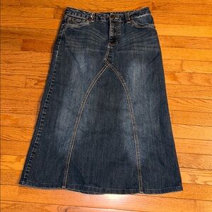 Baccini Denim Maxi Skirt Size 8 Blue Jean Heritage Capsule Preppy